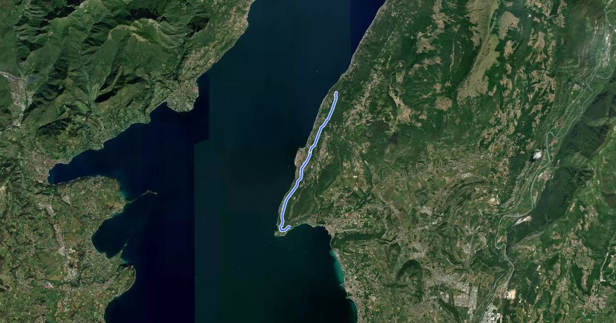 Маршрут Punta San Vigilio - Crero на спутниковом снимке