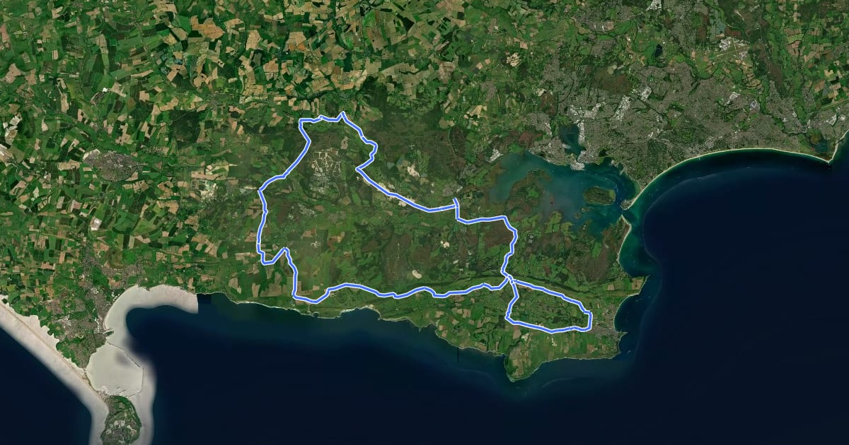 Маршрут Purbeck Ride на спутниковом снимке