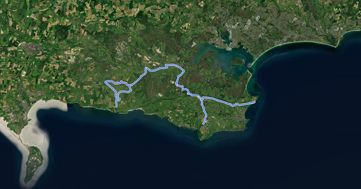 Маршрут Purbeck Way на спутниковом снимке