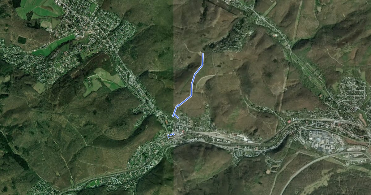 Маршрут Purkersdorf-Zentrum Bahnhof - Buchberg на спутниковом снимке
