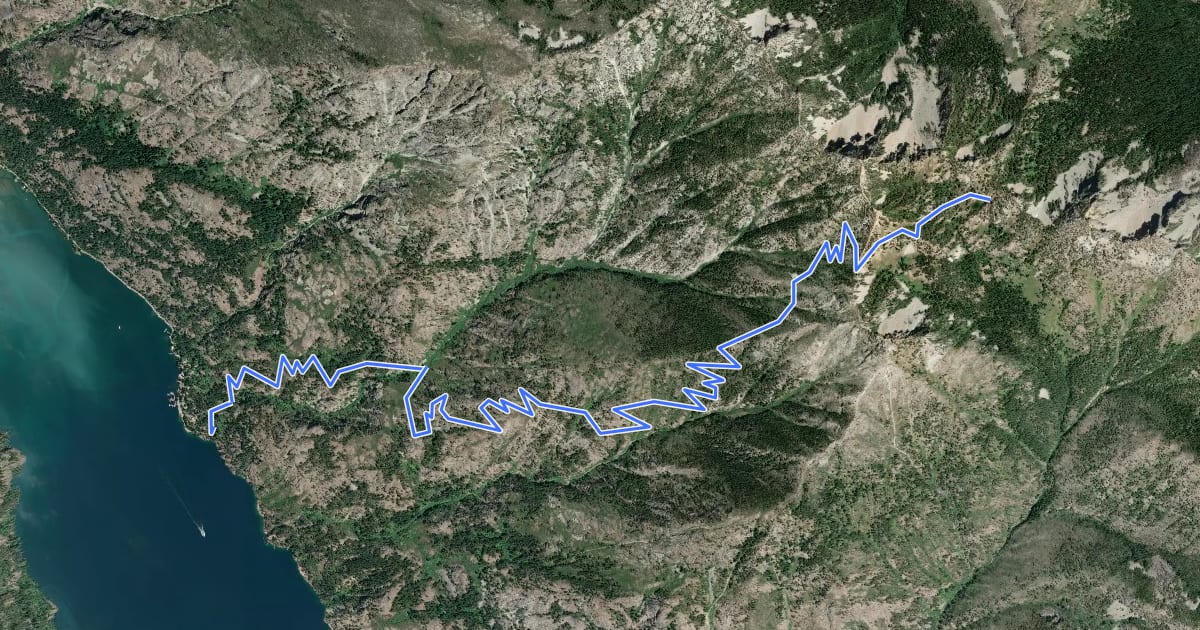 Маршрут Purple Creek Trail на спутниковом снимке