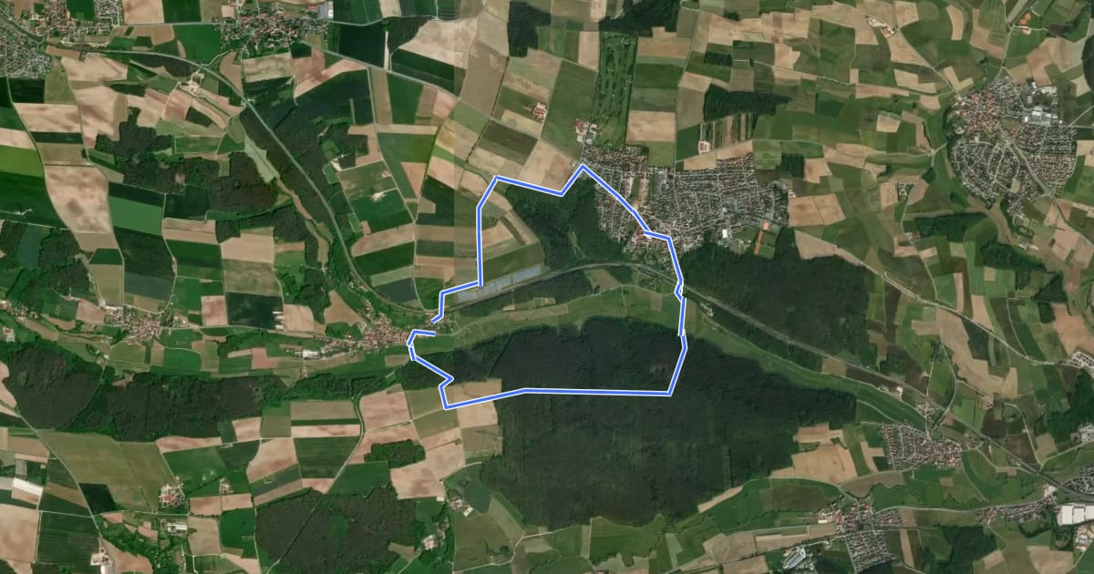 Маршрут Puschendorf Wanderweg 4 на спутниковом снимке