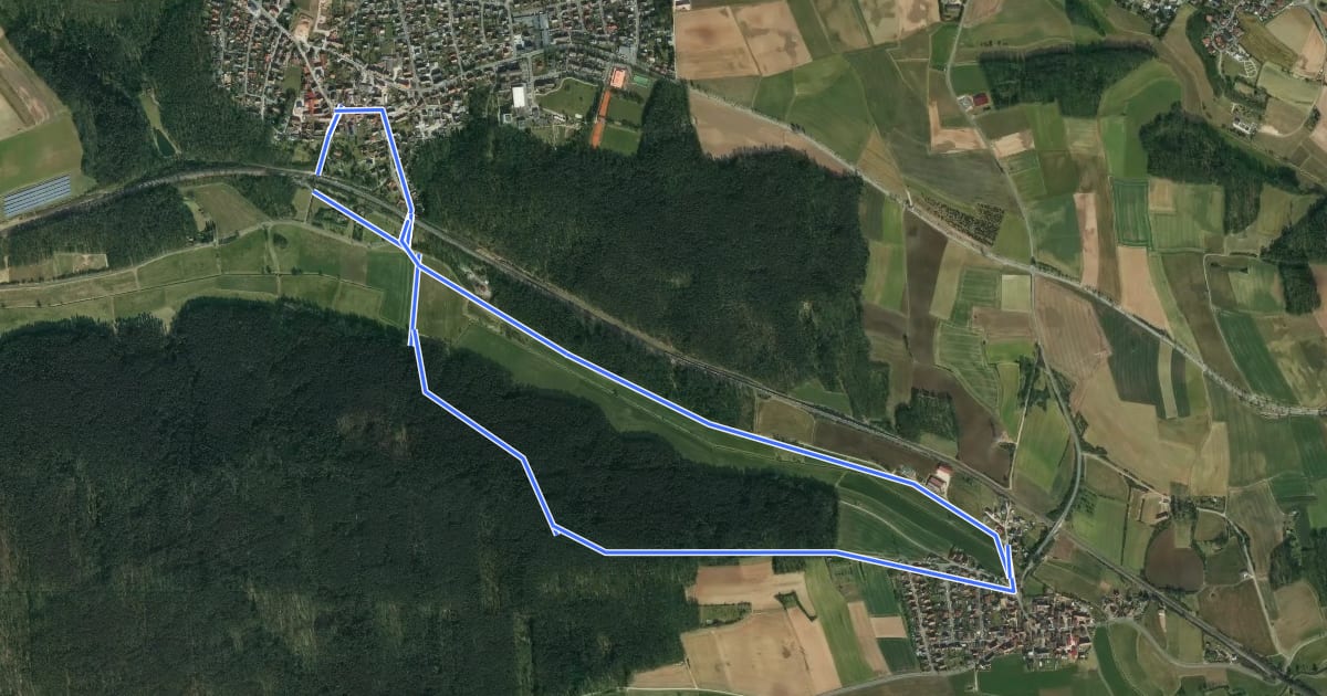 Маршрут Puschendorf Wanderweg 5B на спутниковом снимке