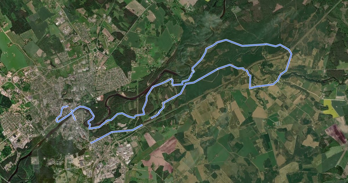 Маршрут Puspedāļa maršruts (2019) на спутниковом снимке