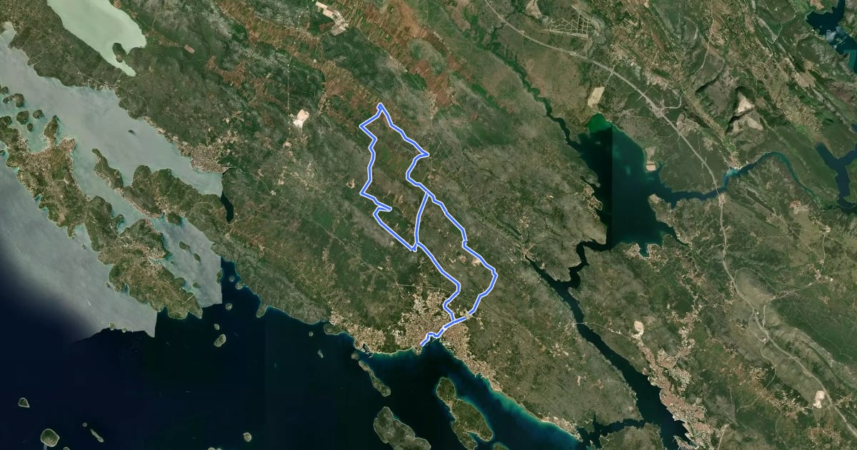 Маршрут Put Težaka на спутниковом снимке