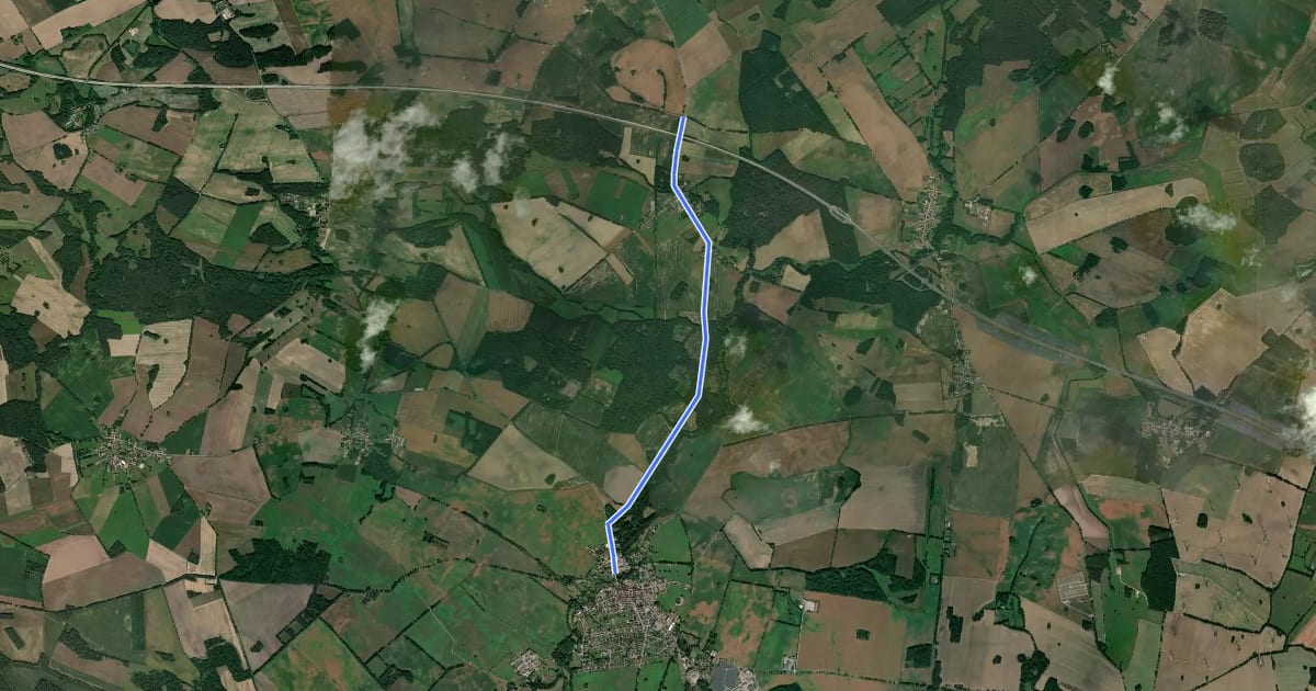 Маршрут Putlitz-Berge (70) - Putlitz-Berge (79) на спутниковом снимке