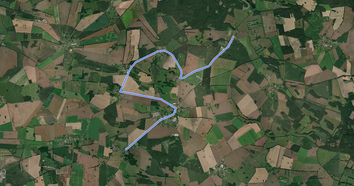 Маршрут Putlitz-Berge (71) - Putlitz-Berge (75) на спутниковом снимке
