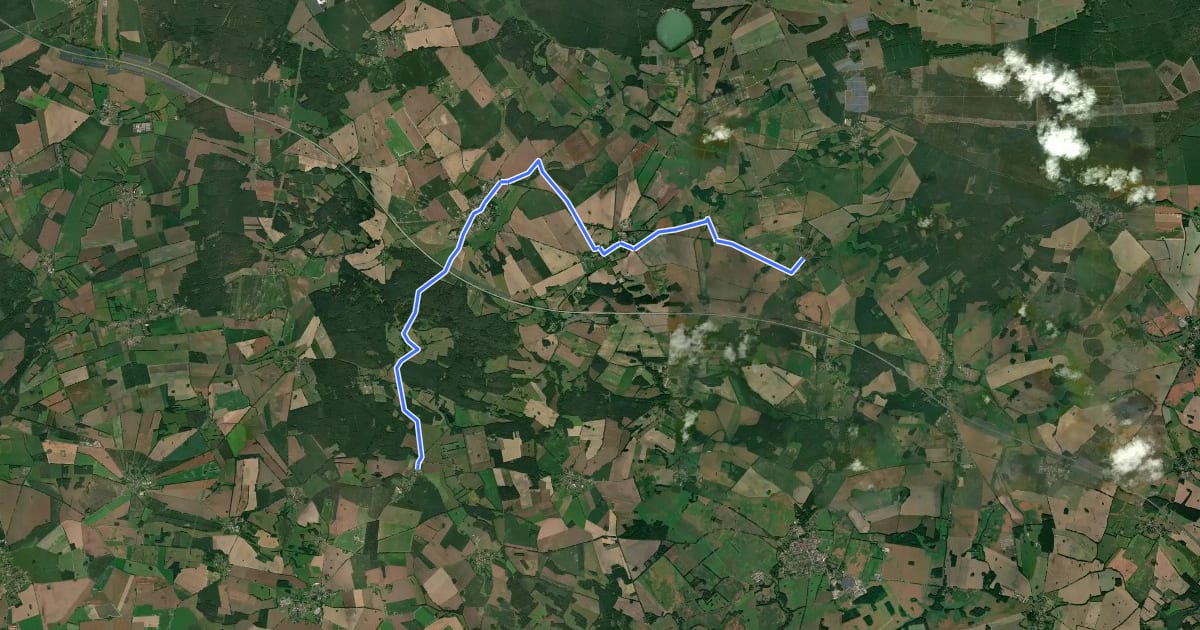 Маршрут Putlitz-Berge (75) - Putlitz-Berge (77) на спутниковом снимке