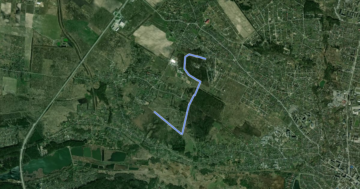 Маршрут Putrivka trail на спутниковом снимке