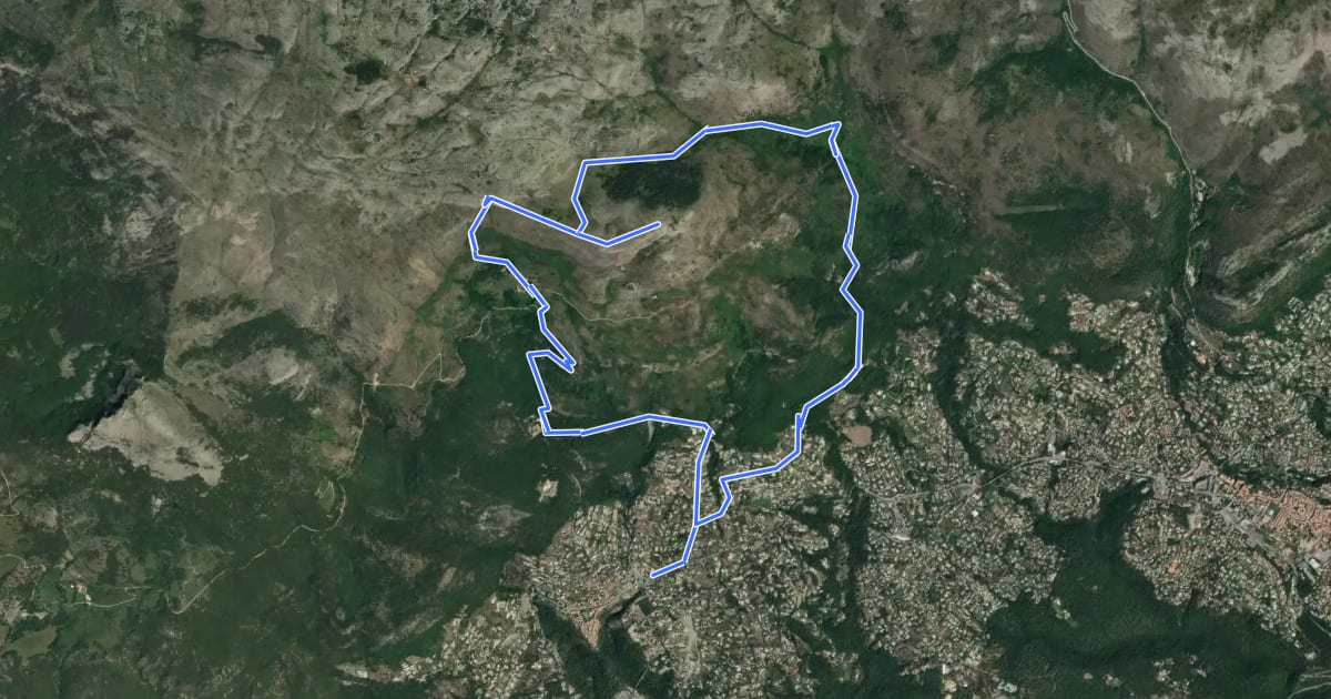 Маршрут Puy de Naouri на спутниковом снимке