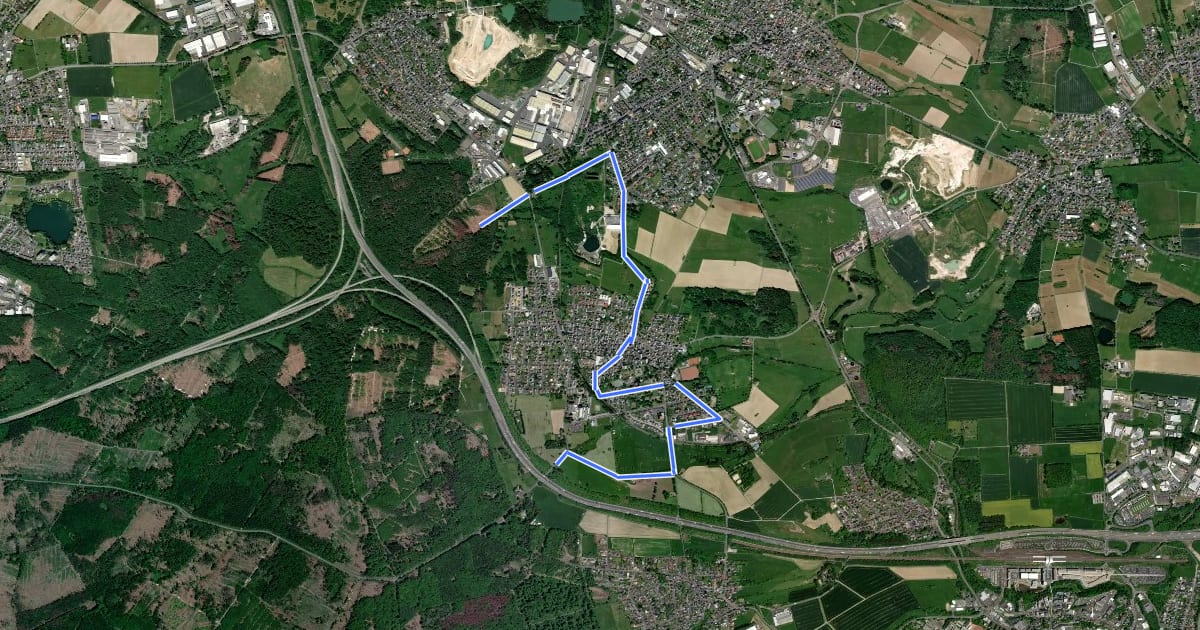 Маршрут PW Heilbornweg 9 km на спутниковом снимке