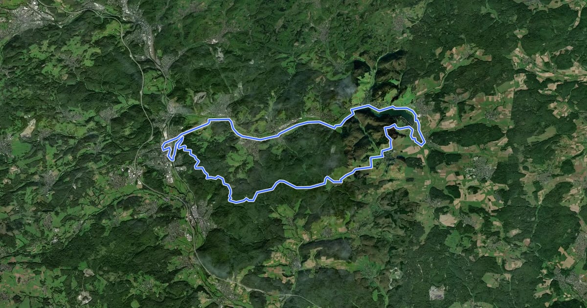Маршрут PW Lahn-Dill-Berglandmarathon на спутниковом снимке