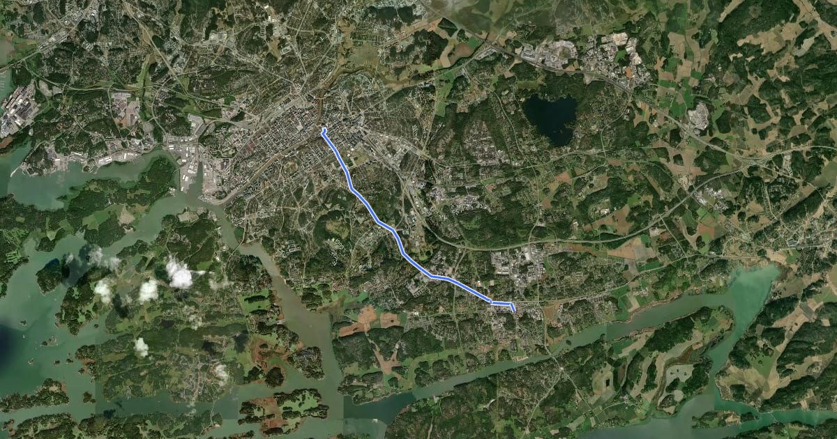 Маршрут Pyörämatkailureitti 30 (Turku - Kaarina) на спутниковом снимке