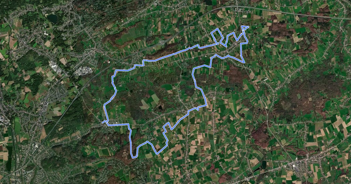 Маршрут Pynnockroute Blauw на спутниковом снимке