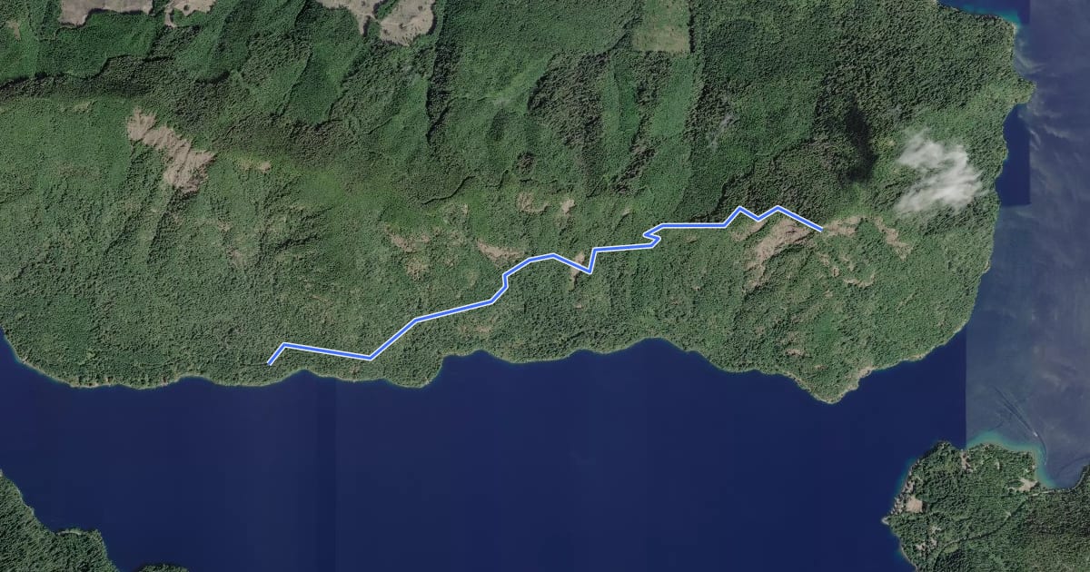 Маршрут Pyramid Mountain Trail на спутниковом снимке