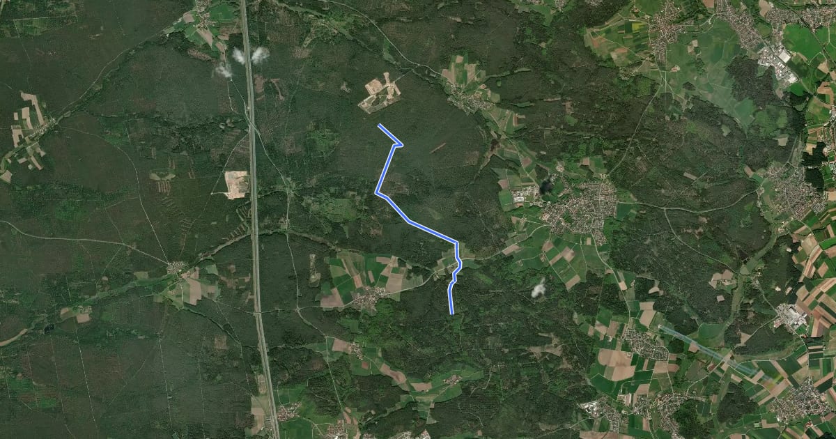 Маршрут Pyrbaum Wanderweg No.3 на спутниковом снимке
