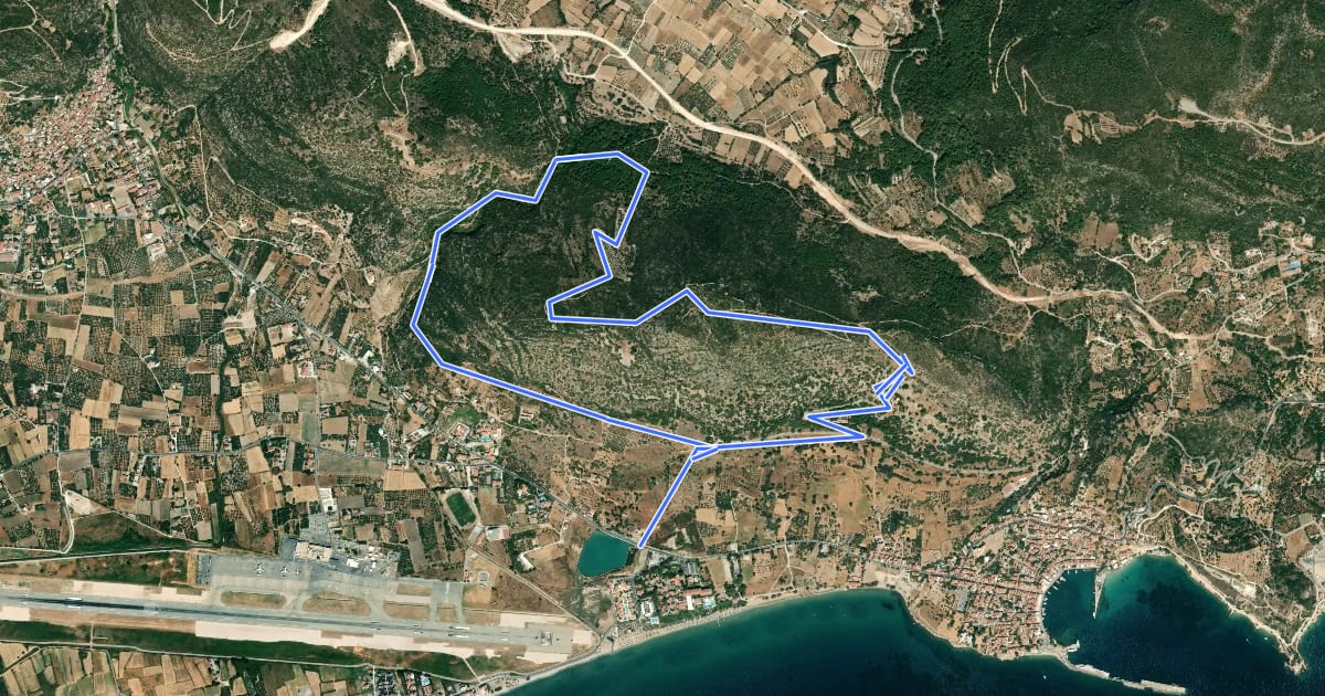 Маршрут Pythagorio - Ancient Samos на спутниковом снимке
