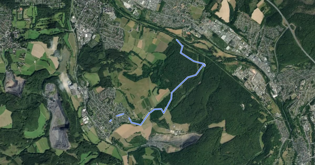 Маршрут [Quadrat] Wanderweg von Müschede nach Bruchhausen на спутниковом снимке