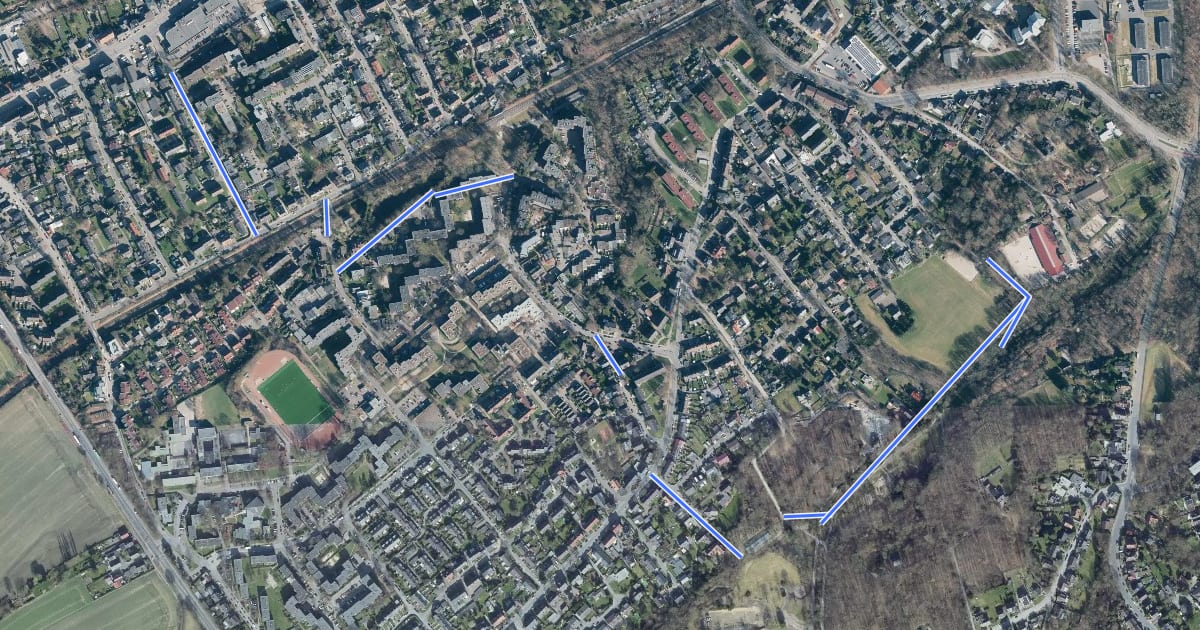 Маршрут Quadrat Wattenscheid-Südpark на спутниковом снимке