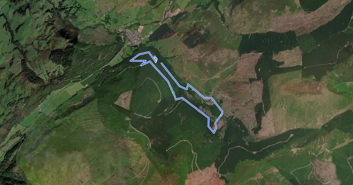 Маршрут Quarryman's Path на спутниковом снимке