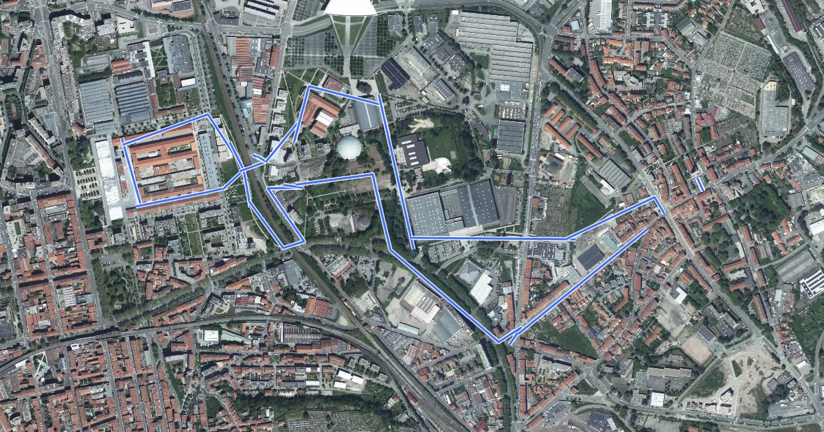 Маршрут Quartier créatif, culturel et sportif на спутниковом снимке