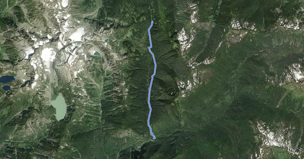 Маршрут Quartz Creek Trail на спутниковом снимке