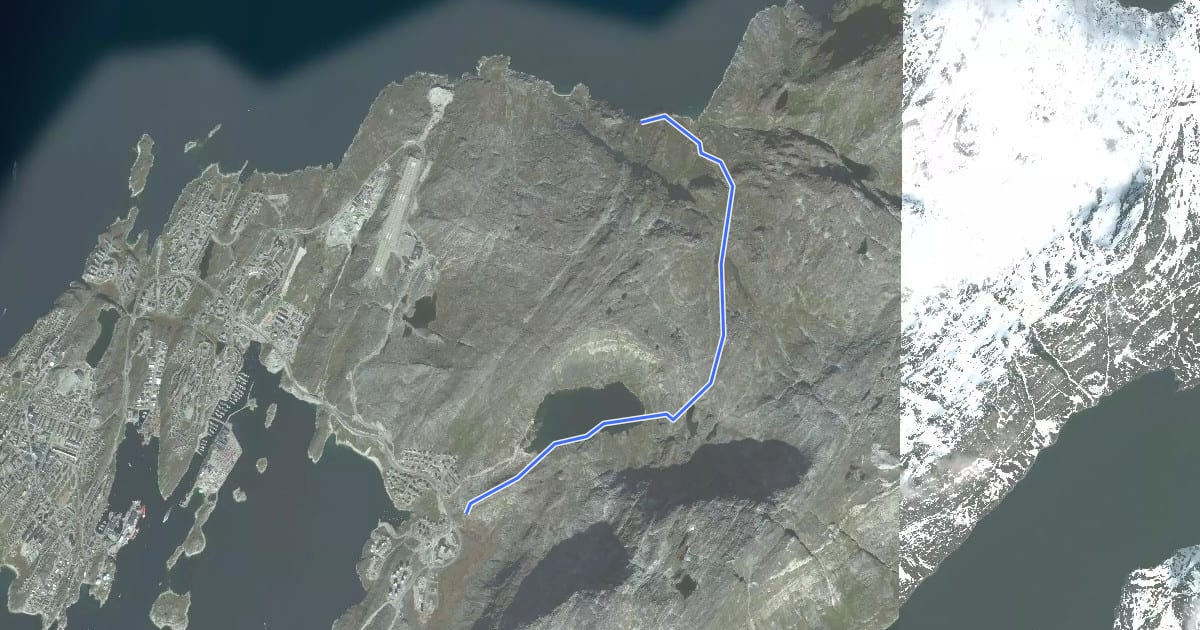 Маршрут Quassussuaq на спутниковом снимке