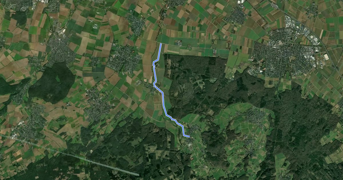Маршрут Queckenberg (13) - Euskirchen Abzweig Rheinbach (87) на спутниковом снимке