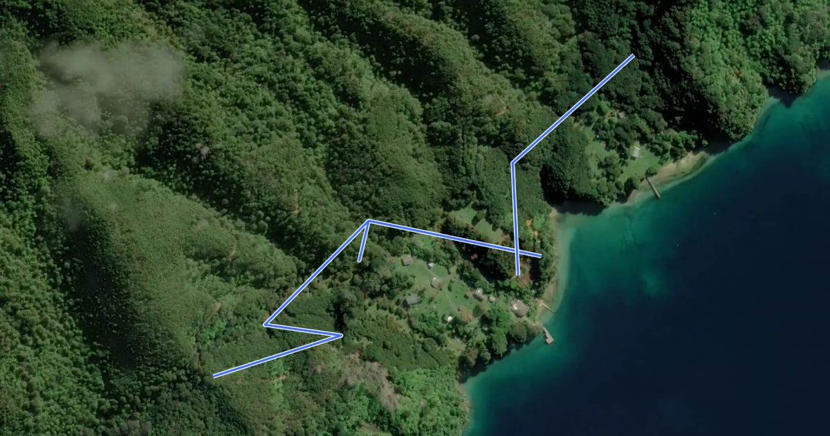Маршрут Queen Charlotte Track Private на спутниковом снимке