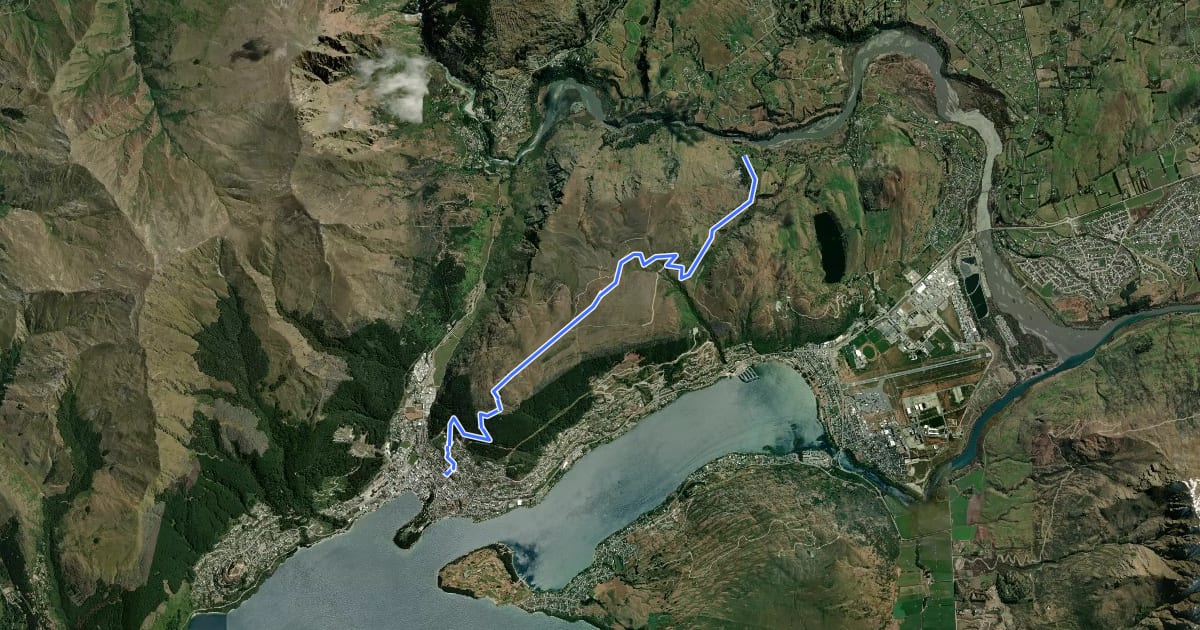 Маршрут Queenstown Hill на спутниковом снимке