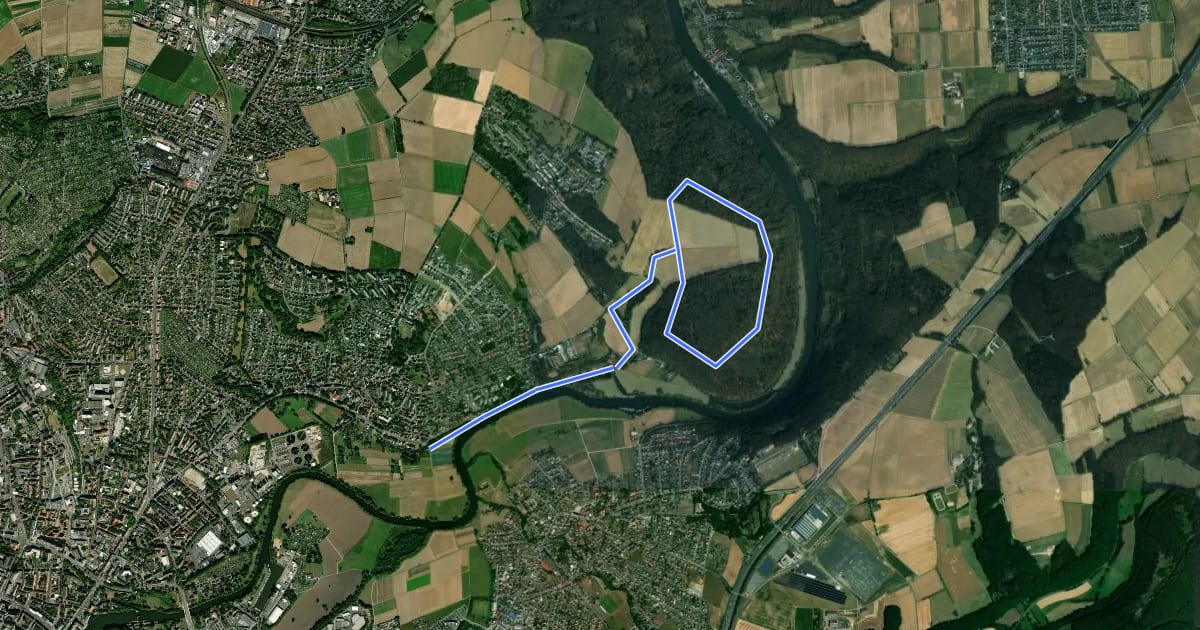 Маршрут Quellbergweg на спутниковом снимке