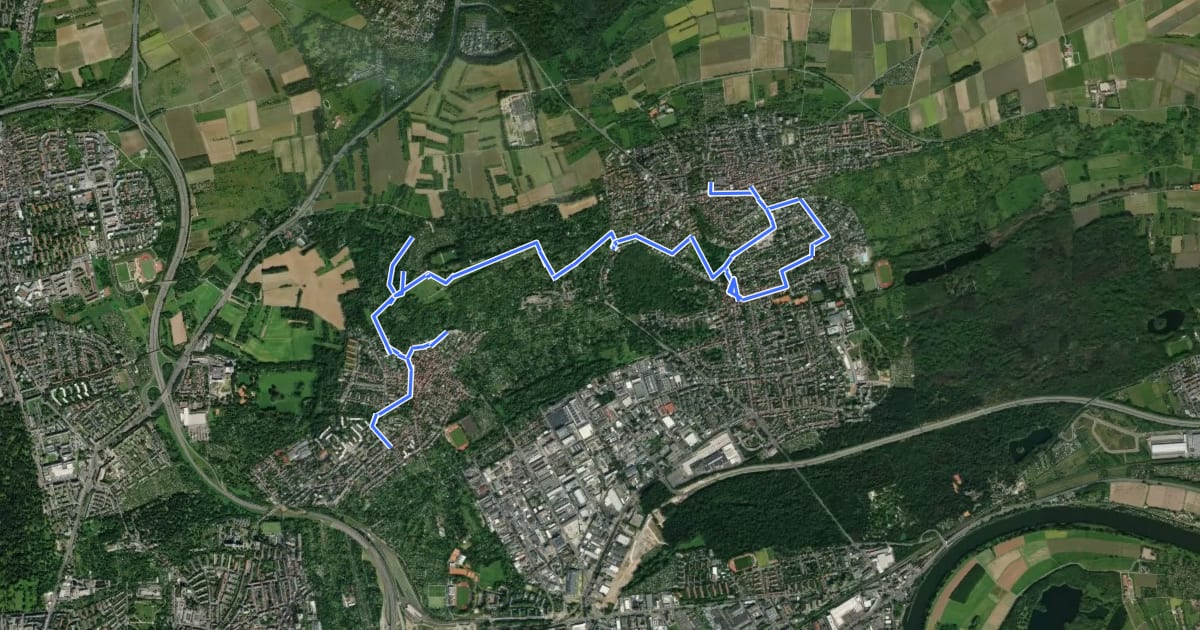 Маршрут Quellenwanderweg на спутниковом снимке