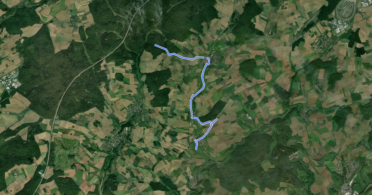 Маршрут Quellenweg на спутниковом снимке