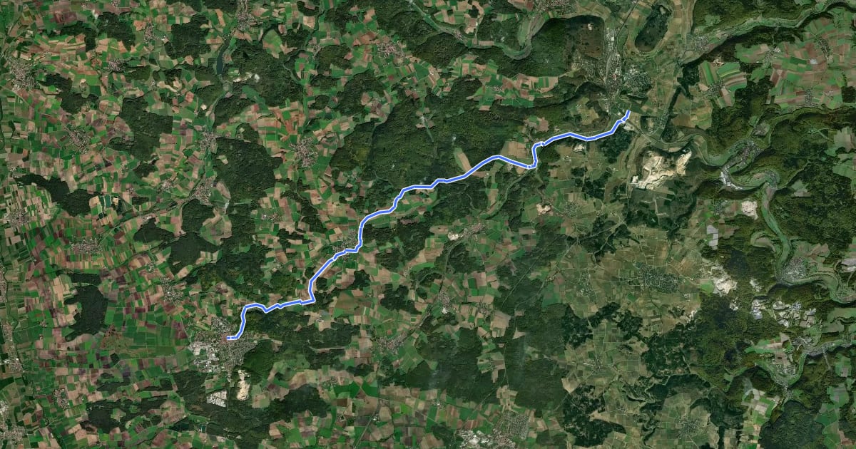 Маршрут Quellenweg на спутниковом снимке
