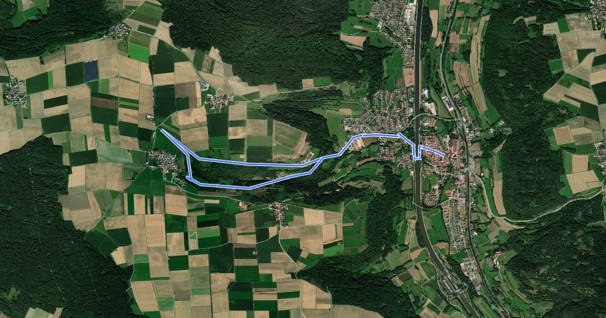 Маршрут Quellenweg на спутниковом снимке