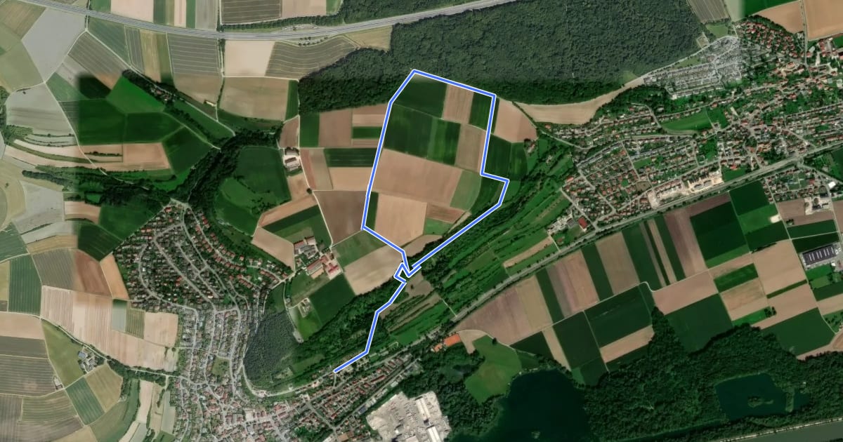 Маршрут Quellenweg на спутниковом снимке