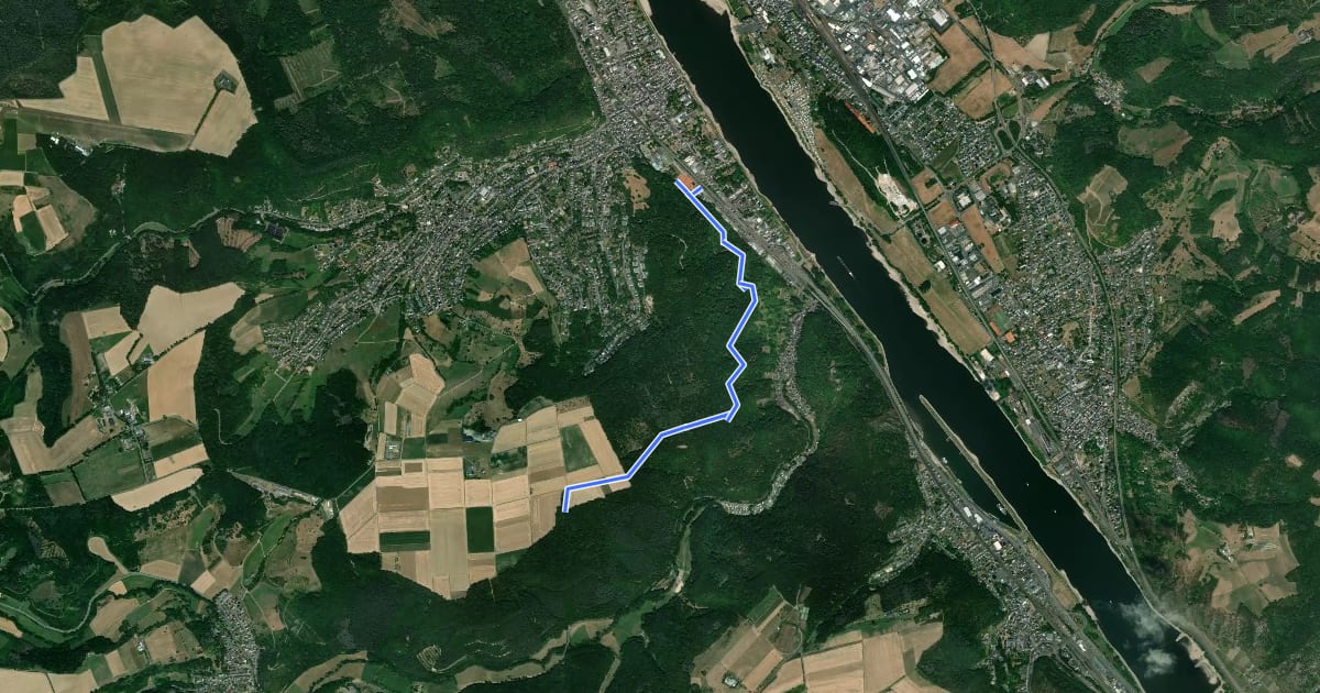 Маршрут Quellenweg Bad Breisig на спутниковом снимке