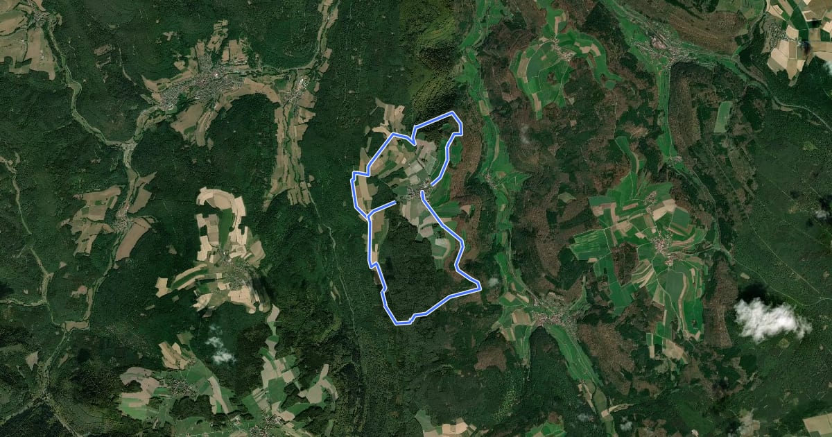 Маршрут Quellenweg Beuchen на спутниковом снимке
