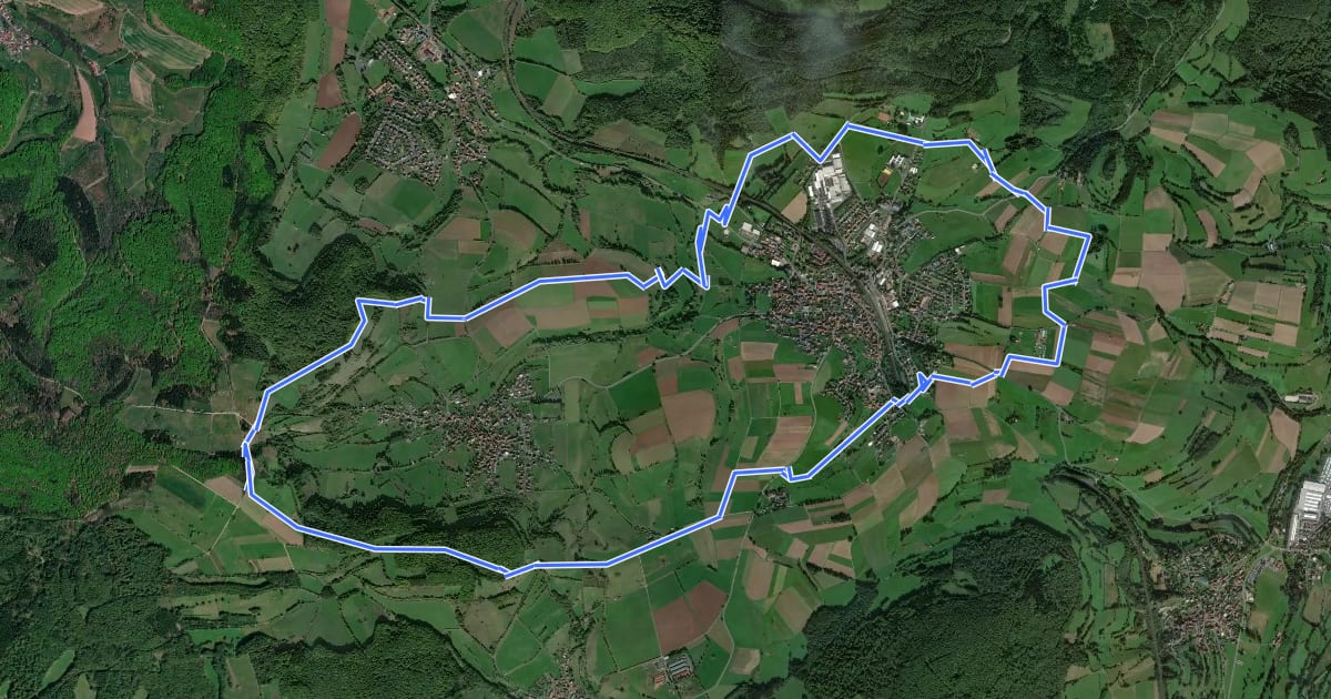 Маршрут Quellwinkel Kinzig ( Spessartfährten ) на спутниковом снимке