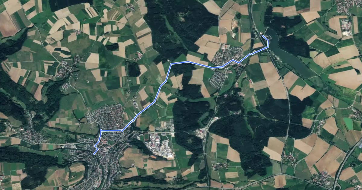 Маршрут Querverbindung Q12 (Kocher-Jagst-Radweg) на спутниковом снимке