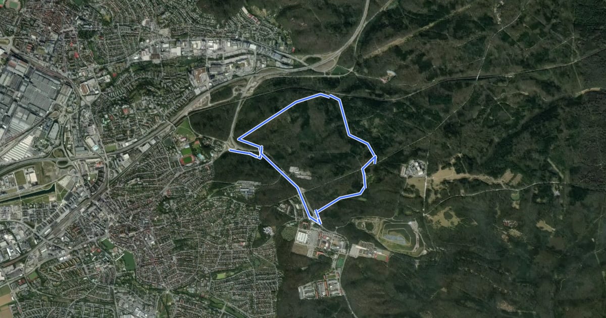 Маршрут Querweg Böblingen Thermalbad - Berstlach на спутниковом снимке