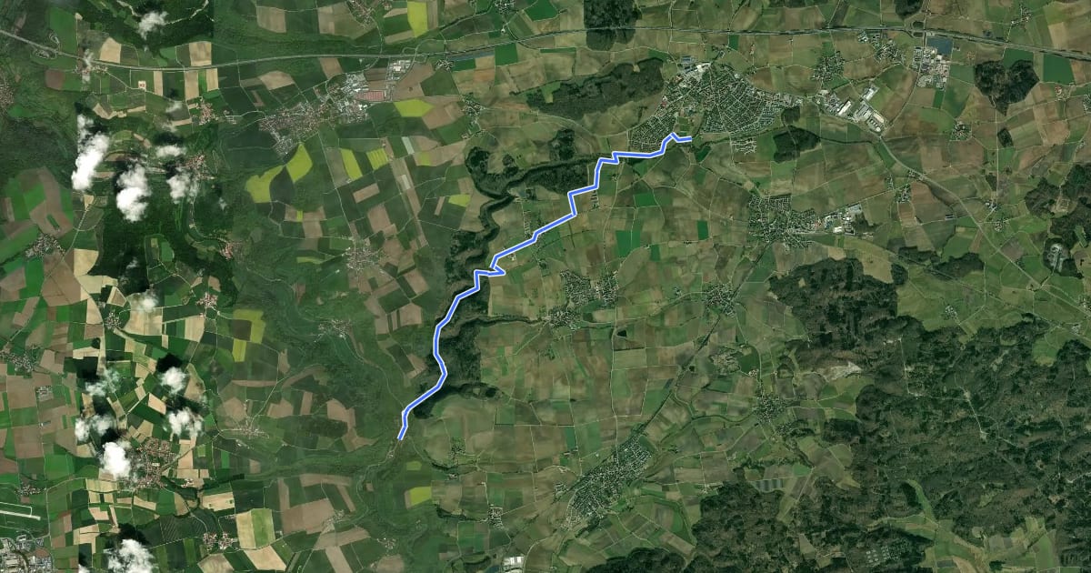 Маршрут Querweg des SAV (blauer Punkt) на спутниковом снимке