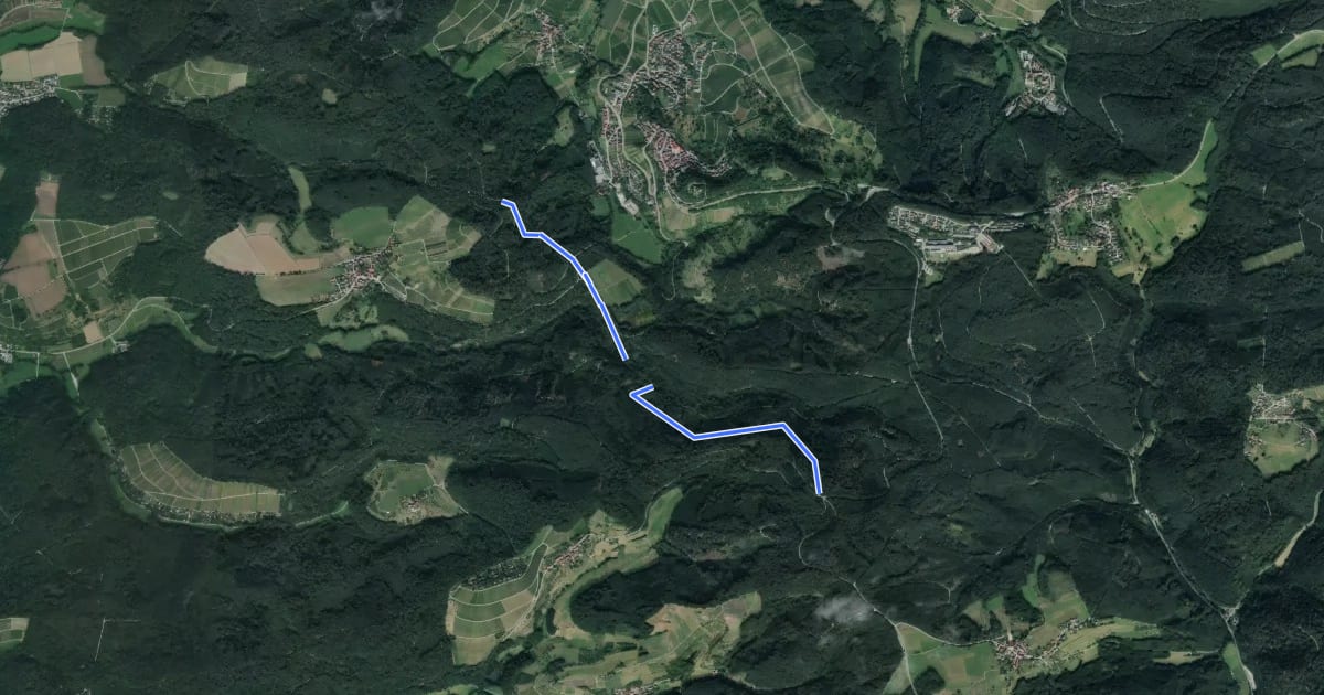Маршрут Querweg des SAV (blauer Punkt) на спутниковом снимке