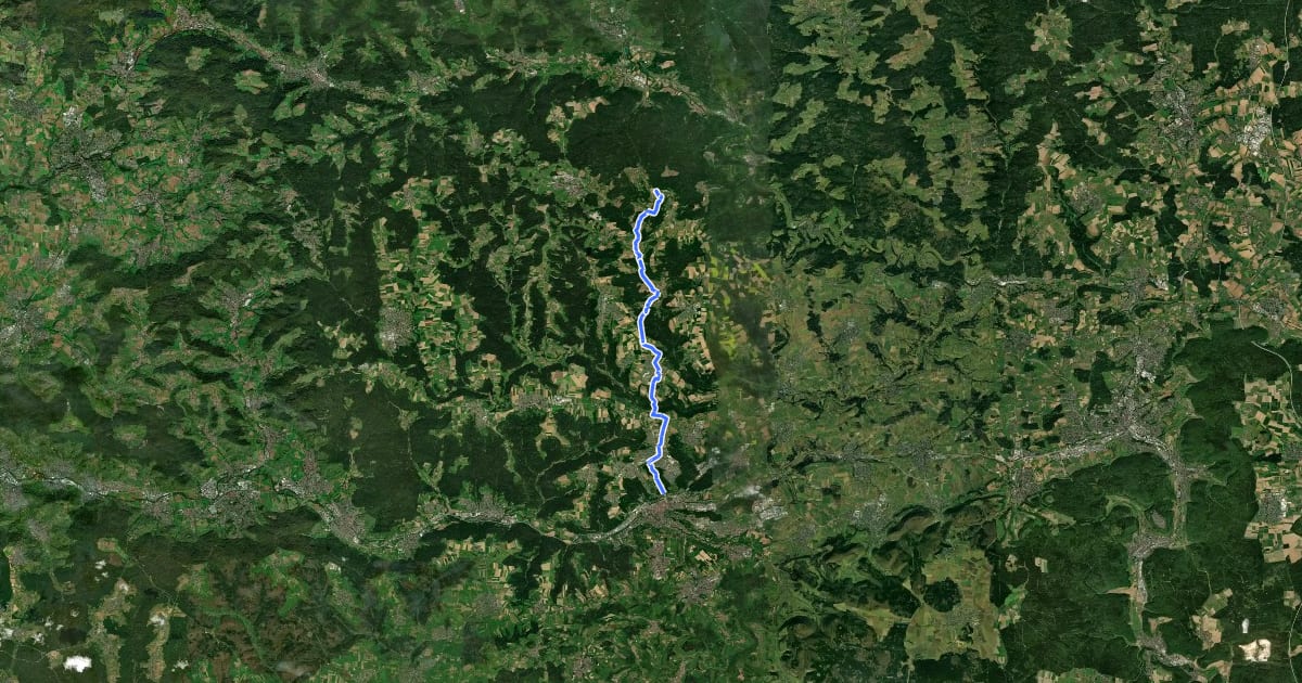 Маршрут Querweg des SAV (blauer Punkt) на спутниковом снимке