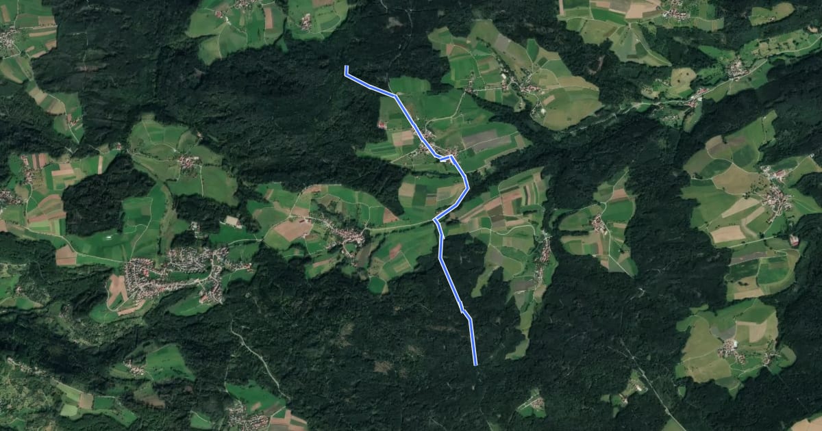 Маршрут Querweg des SAV (blauer Punkt) на спутниковом снимке