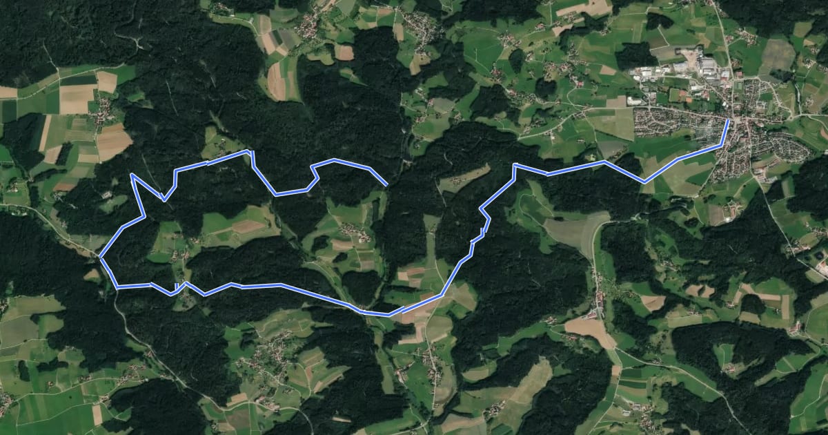 Маршрут Querweg des SAV (roter Punkt) на спутниковом снимке