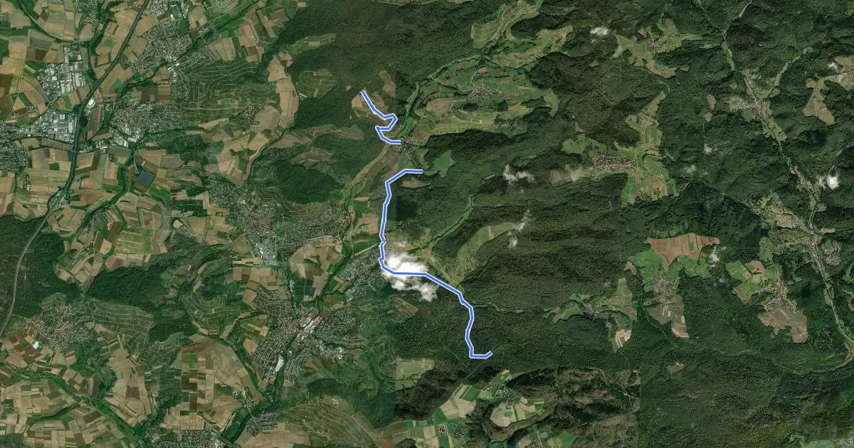 Маршрут Querweg des SAV (roter Punkt) на спутниковом снимке