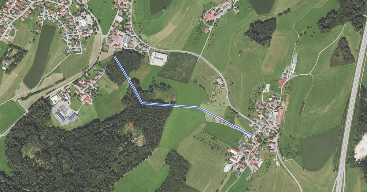 Маршрут Querweg des Schwäbischen Albvereins на спутниковом снимке
