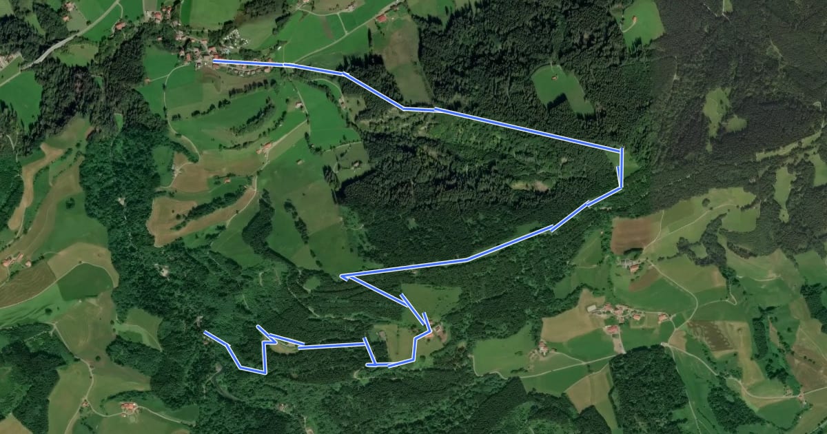 Маршрут Querweg des Schwäbischen Albvereins (blauer Punkt) на спутниковом снимке