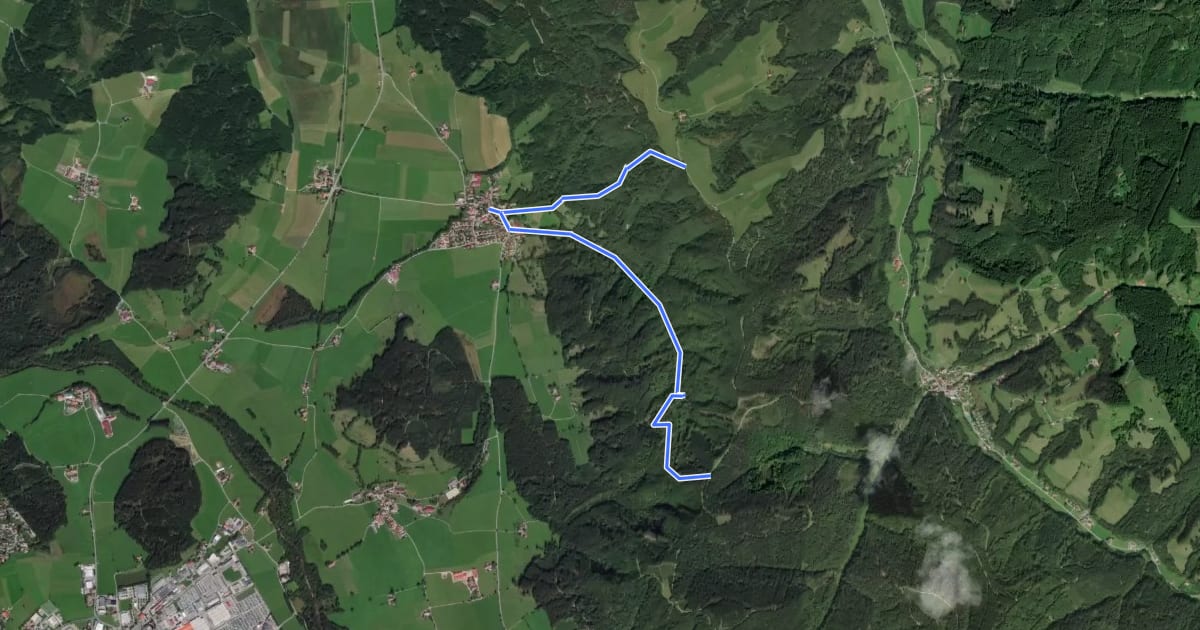Маршрут Querweg des Schwäbischen Albvereins (roter Punkt) на спутниковом снимке